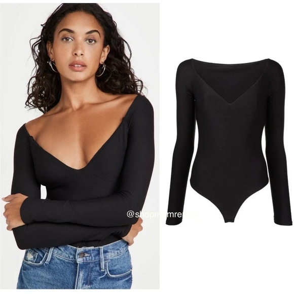 ALIX NYC Black Jansen sweetheart neckline bodysuit Medium - Picture 1 of 11